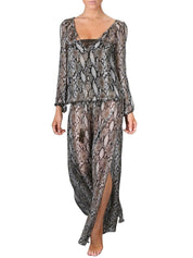 Romantic Long Caftan Silver Snake