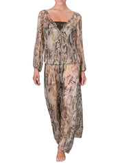 Romantic Long Caftan Gold Snake