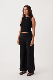 Mila Reversible Textured Tank - Black