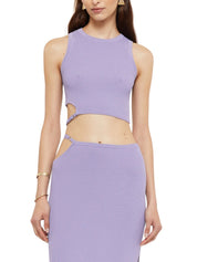 Selena Knit Crop top Lavender