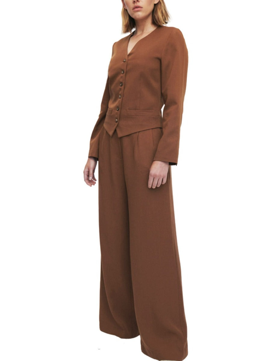 Tencel Wide Leg Pant Tan