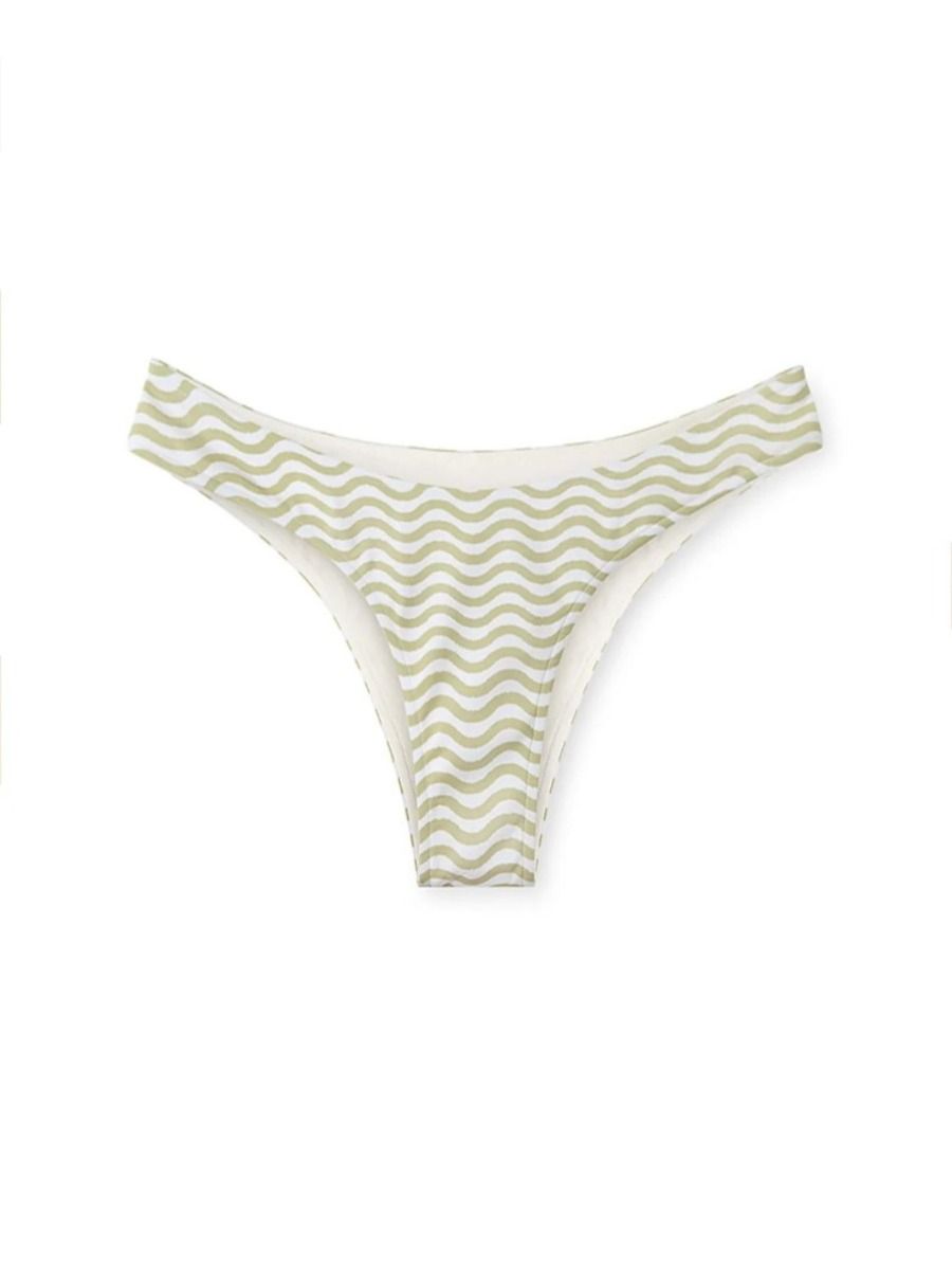 Chartreuse Wave Curve Brief Chartreuse White