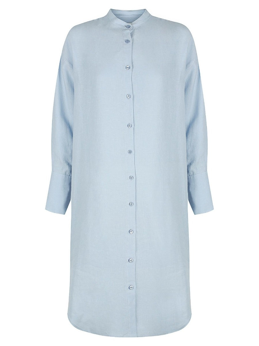 Classic Linen Shirtdress Sky