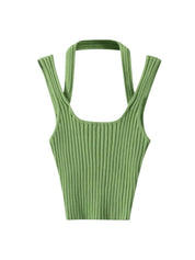 Algarve Rib Knit Tank Green