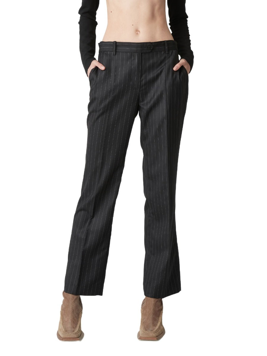 002 Trouser Black Pinstripe