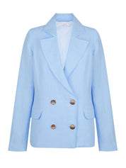 Ruby Relaxed Linen Blazer Dusk Blue