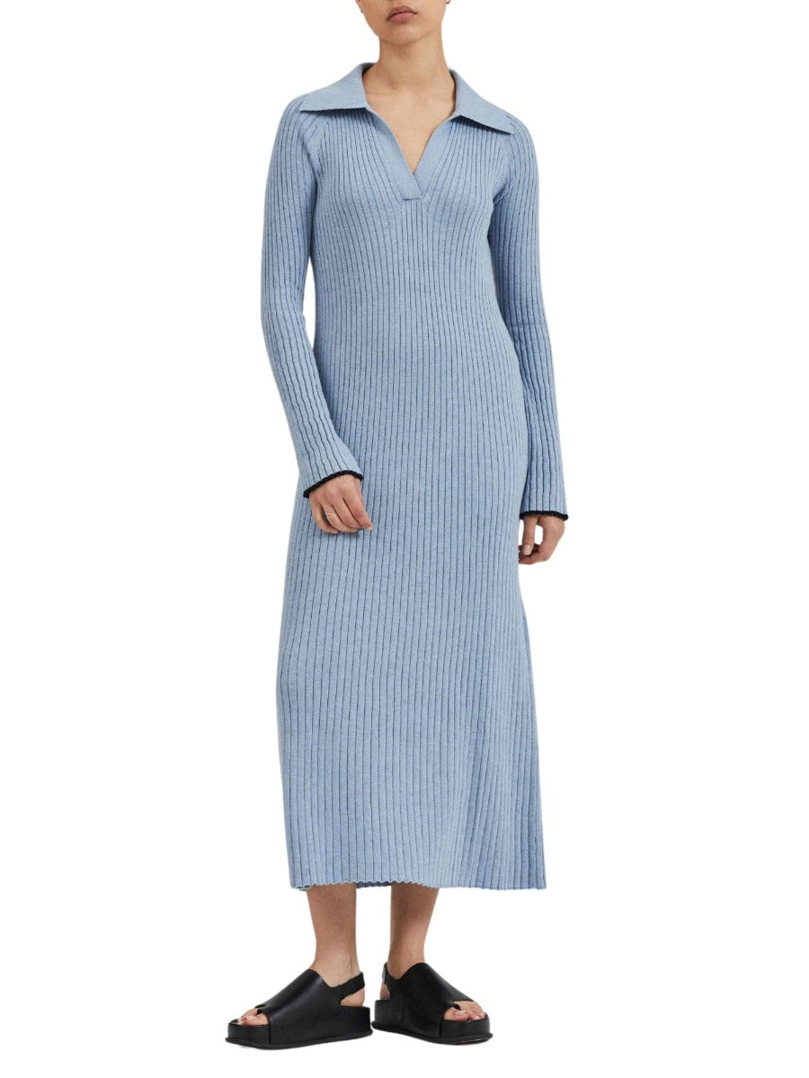 The Arlo Dress Blue Melange Cotton