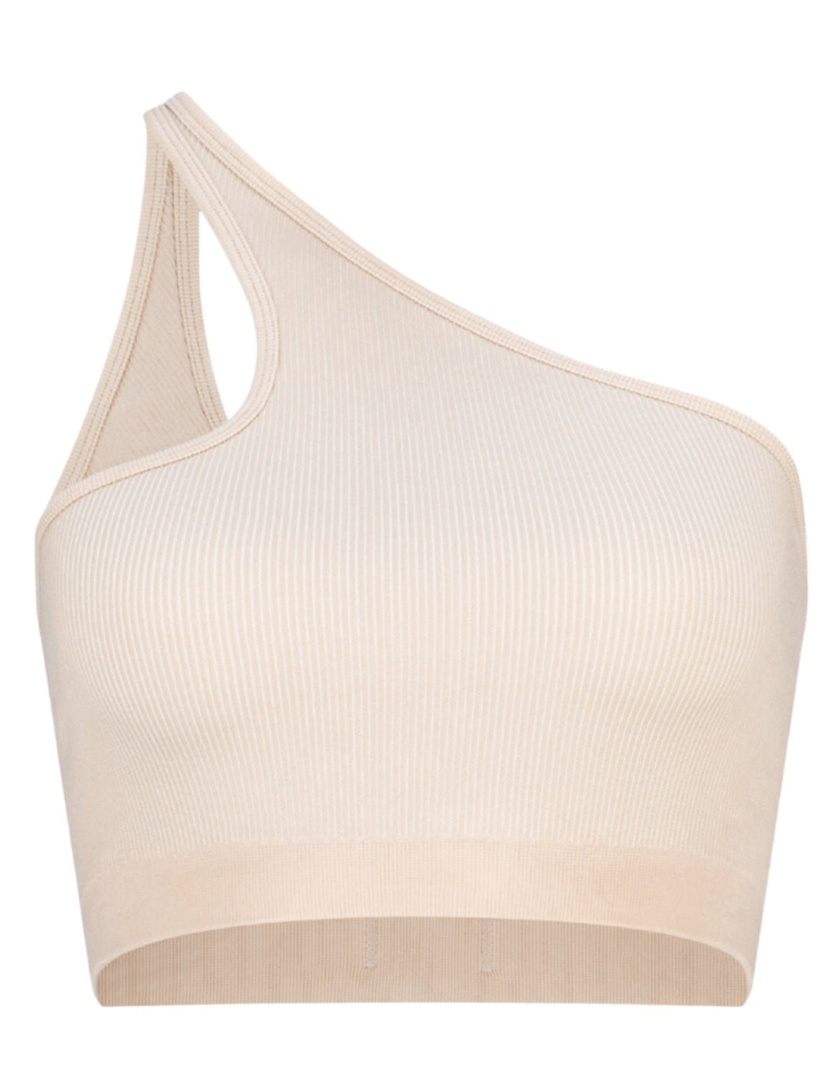 Asymmetric One Shoulder Crop - Chalk