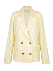 Ruby Relaxed Linen Blazer Lemon Cream