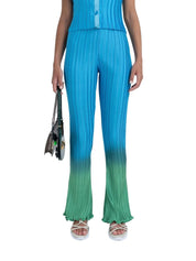 Box Pleat Flare Pant in Green Orb