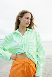 The Buddy Shirt In Lime Stripe