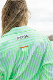 The Buddy Shirt In Lime Stripe