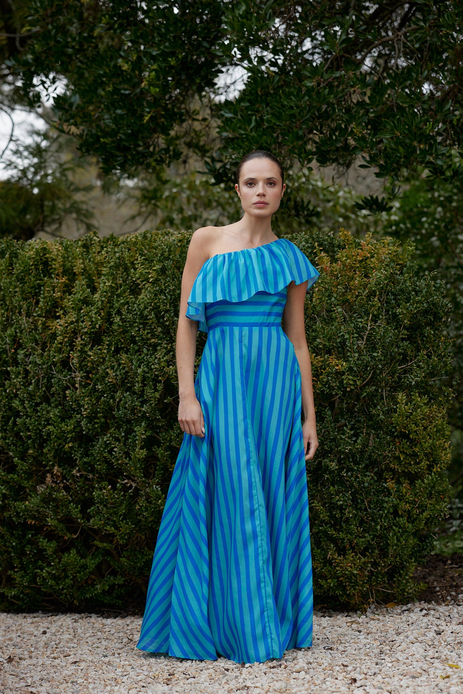 The Emil Dress In Lapis Sea Stripe