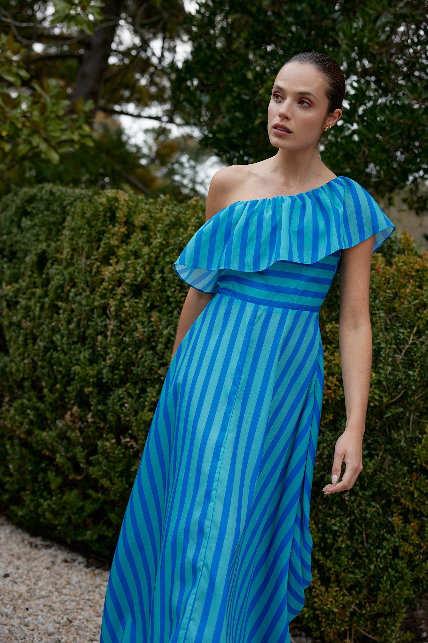 The Emil Dress In Lapis Sea Stripe