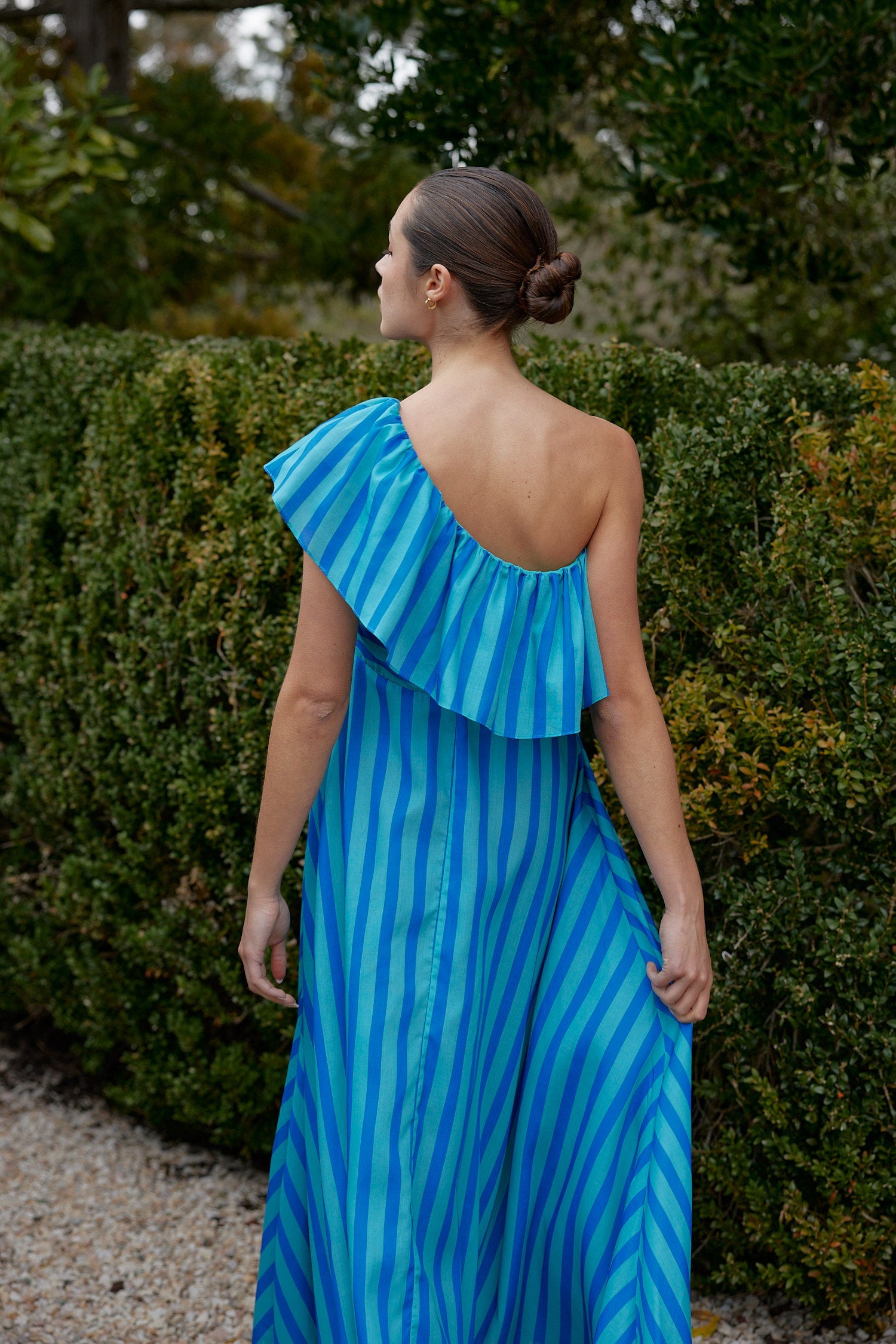 The Emil Dress In Lapis Sea Stripe