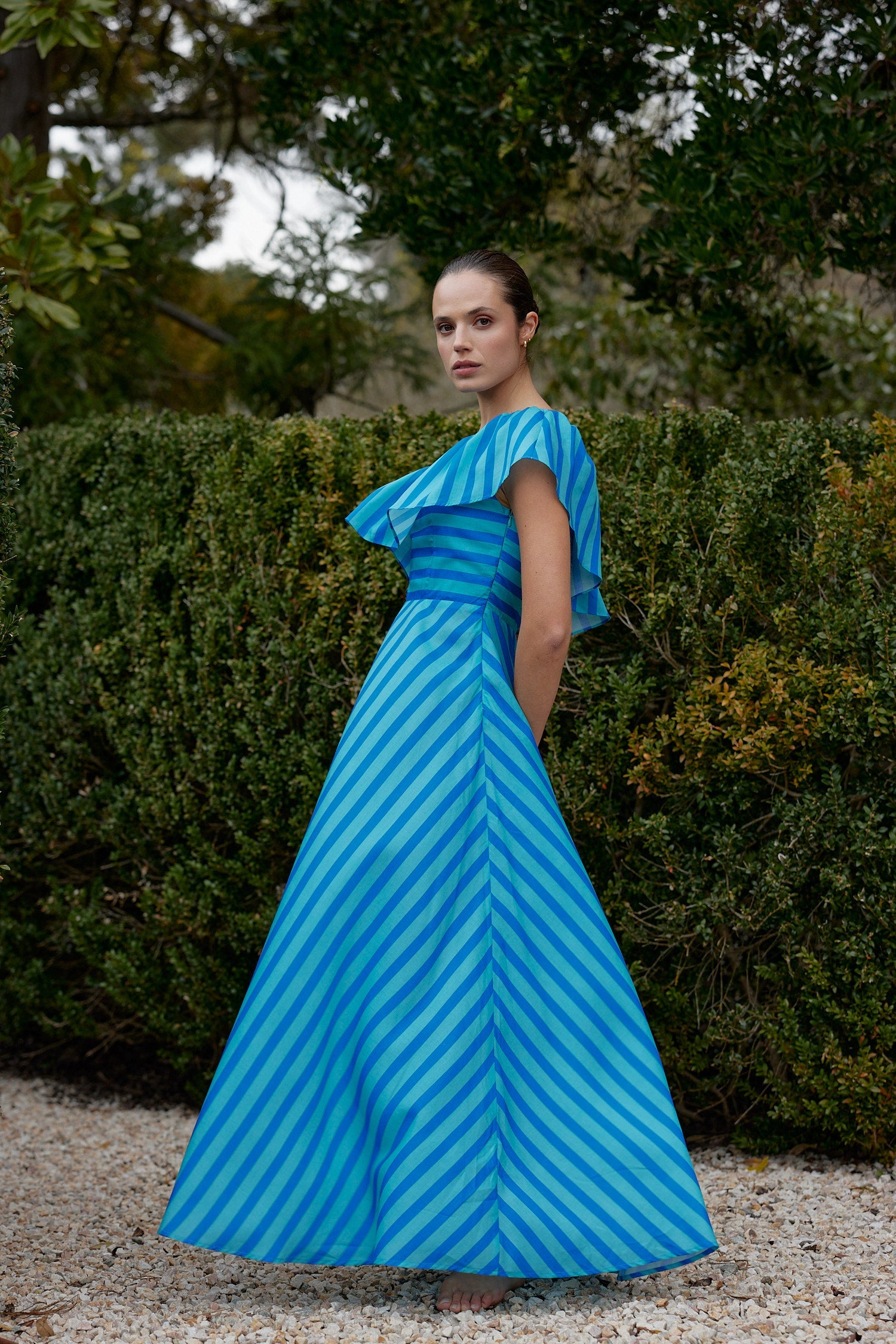 The Emil Dress In Lapis Sea Stripe