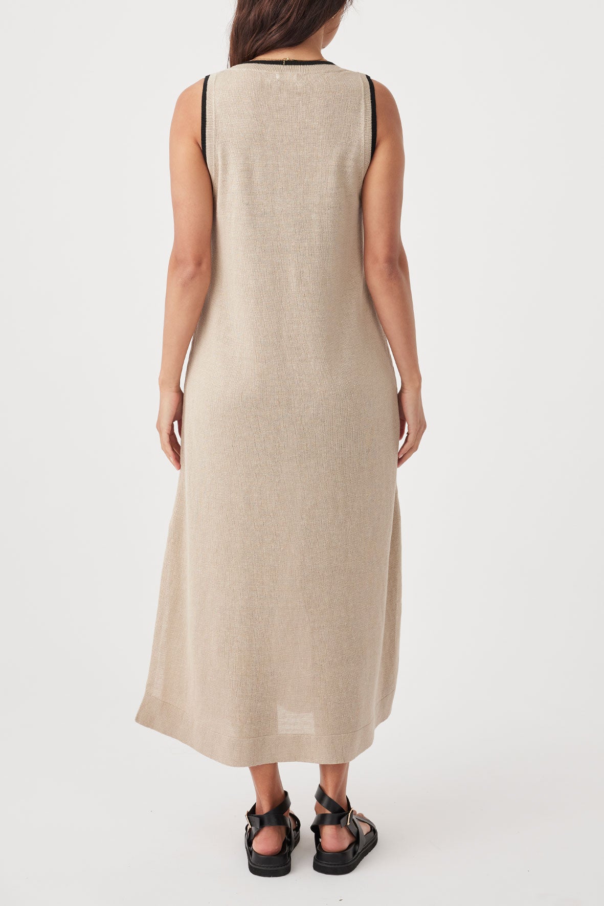 Brie Linen Knit Midi Dress - Taupe