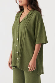 Darcy Linen Knit Shirt - Caper