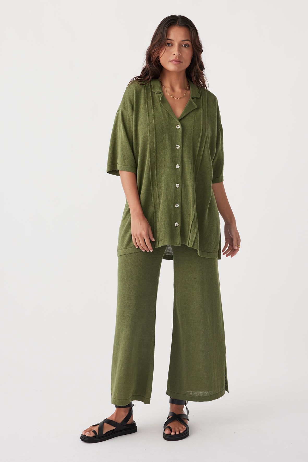 Darcy Linen Knit Shirt - Caper
