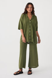 Darcy Linen Knit Shirt - Caper