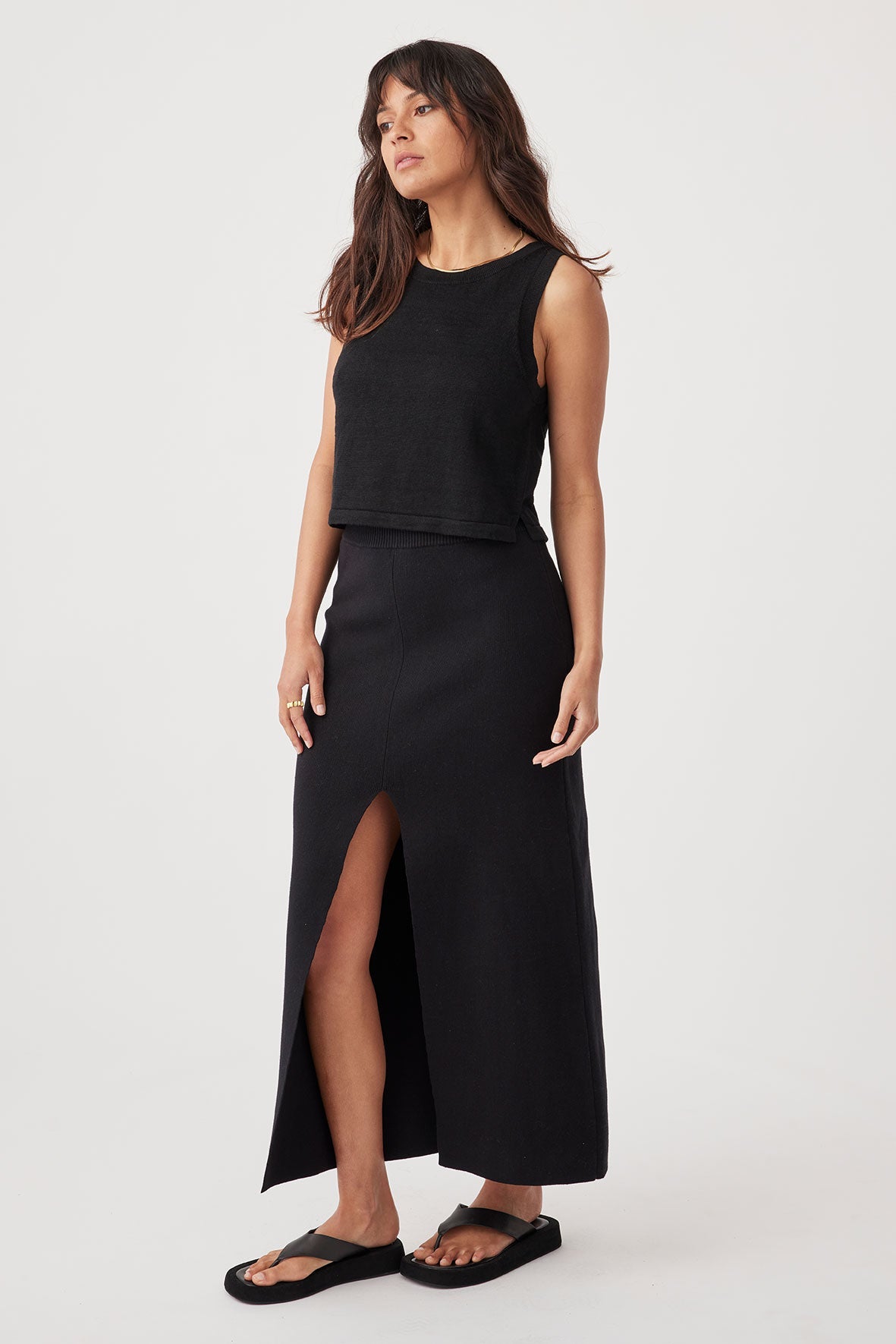 Harla Organic A-Line Skirt - Black