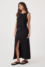 Harla Organic A-Line Skirt - Black