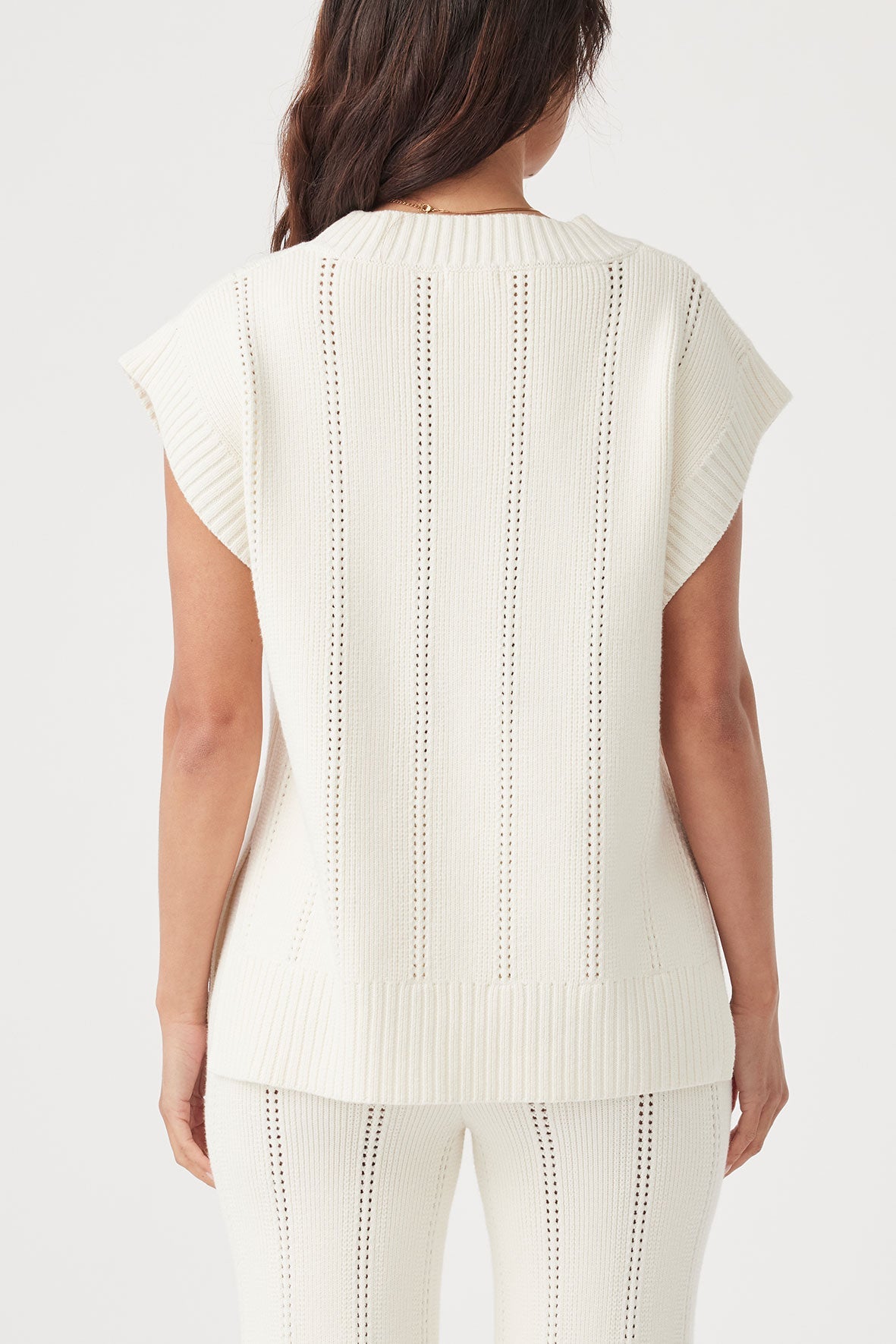 Eva Organic Cotton Vest - Cream