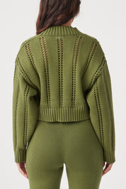 Kora Cropped Cardigan - Caper