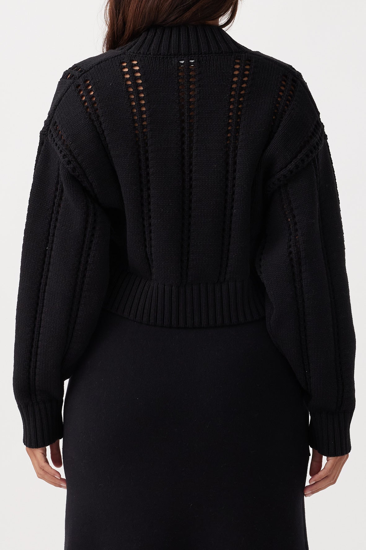 Kora Cropped Cardigan - Black