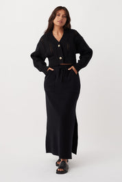 Kora Cropped Cardigan - Black