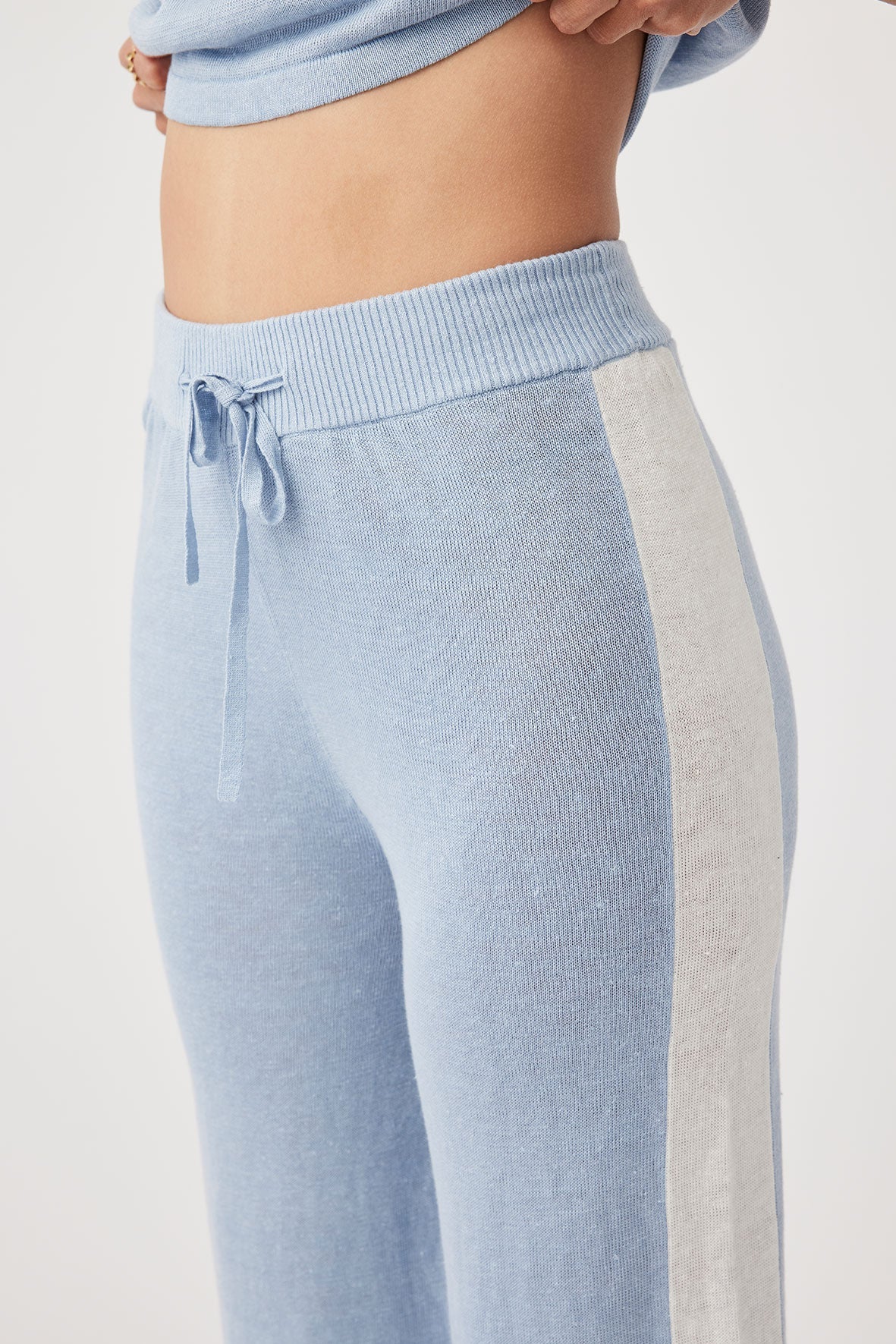 Larri Organic Linen Pant - Sky & Cream