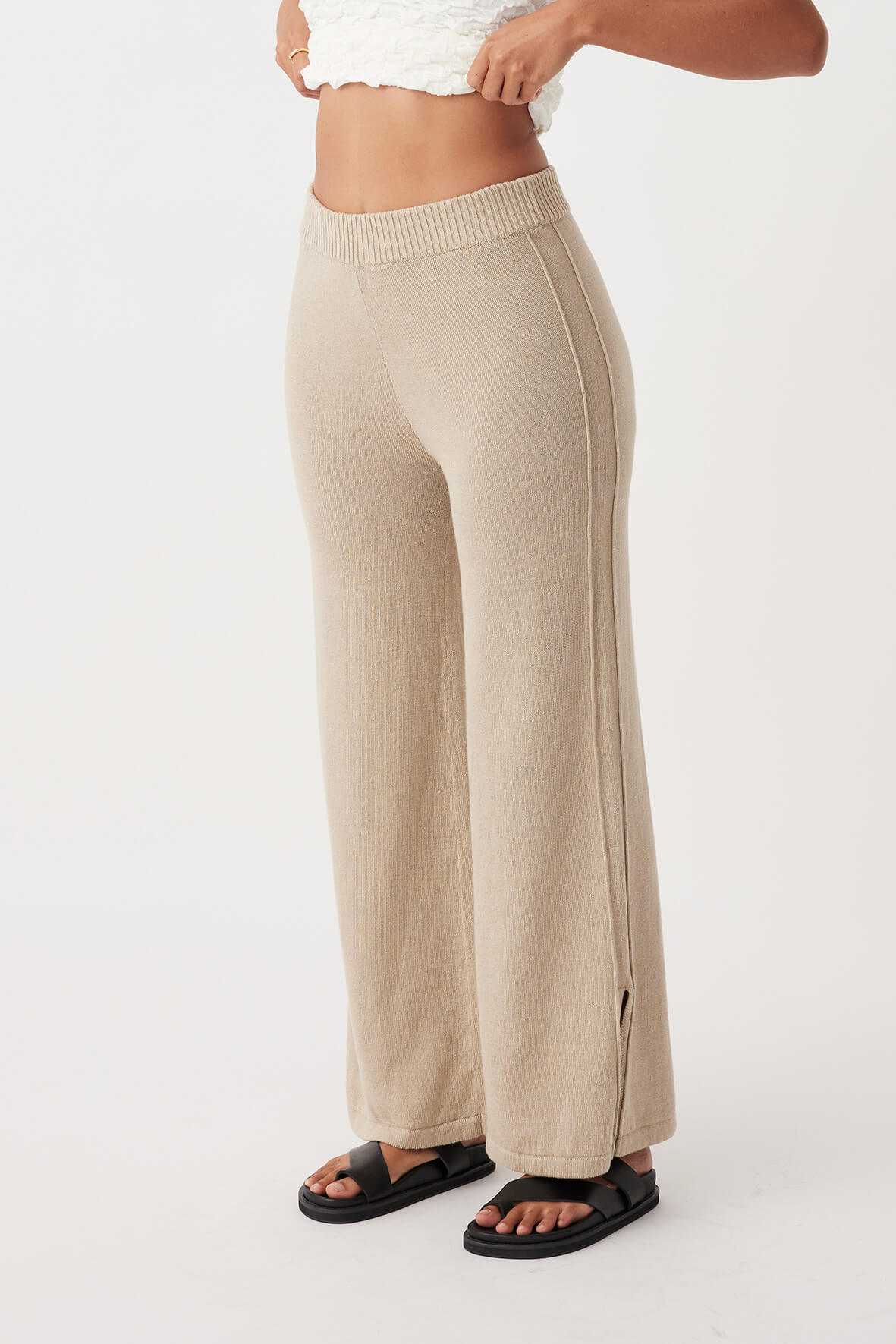 Poppy Organic Cotton Linen Pant - Taupe