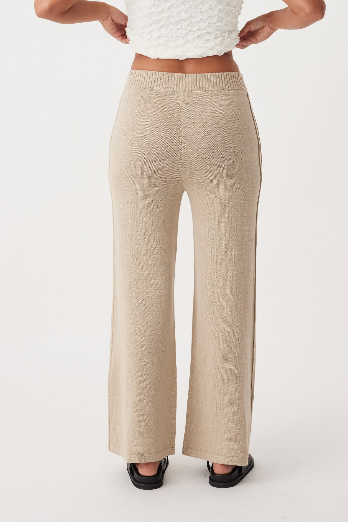 Poppy Organic Cotton Linen Pant - Taupe