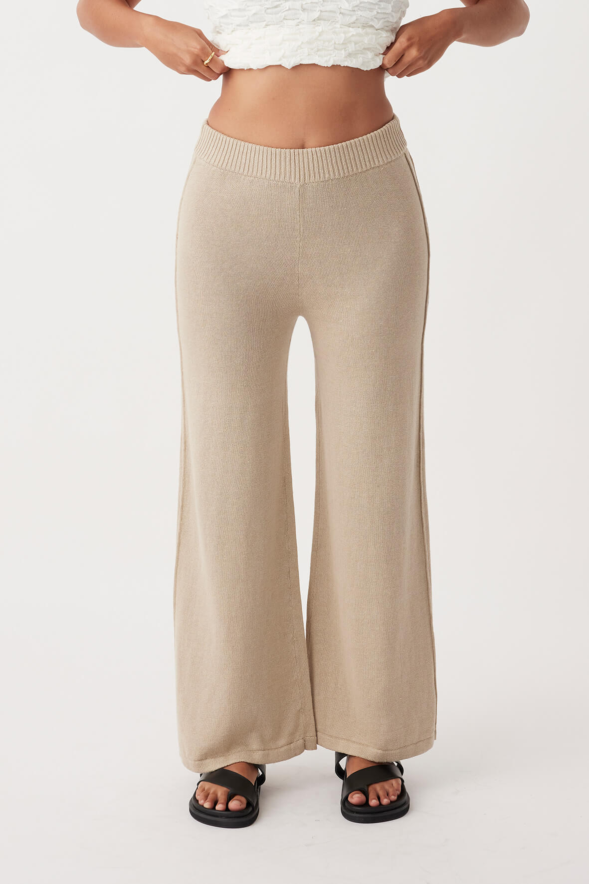 Poppy Organic Cotton Linen Pant - Taupe