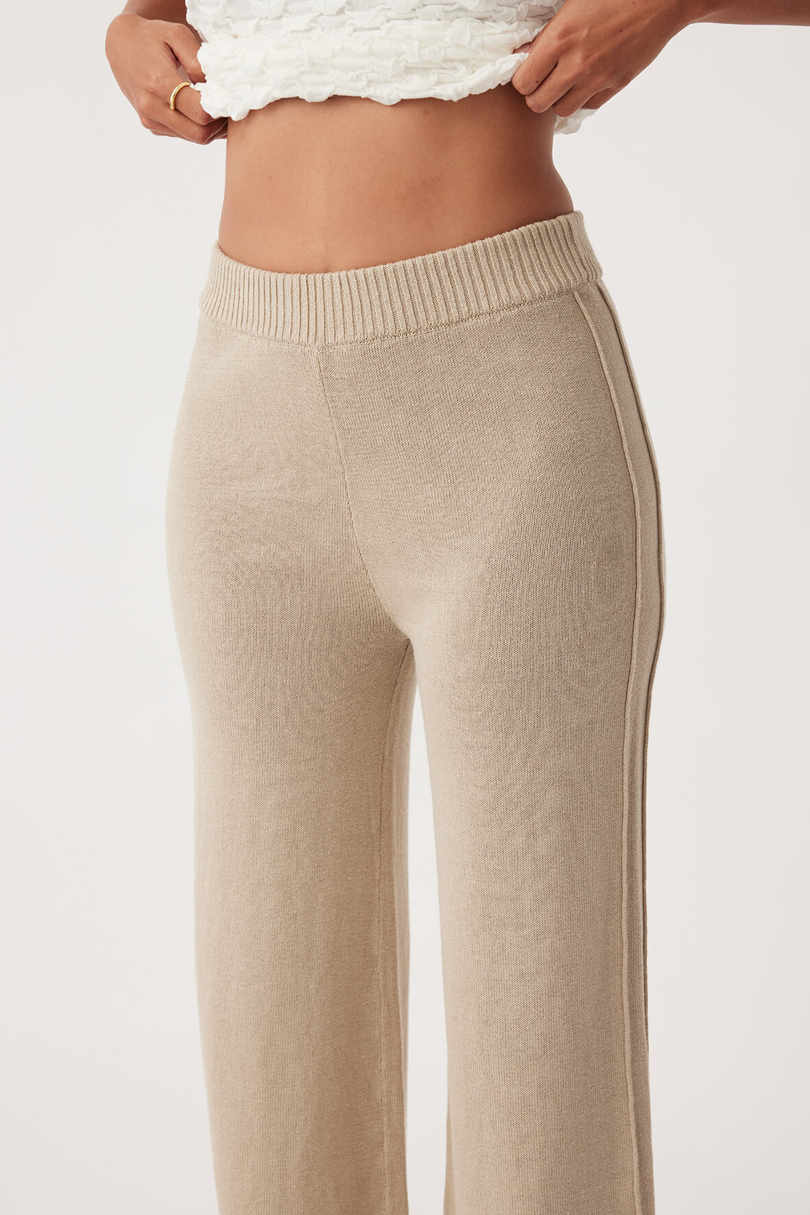 Poppy Organic Cotton Linen Pant - Taupe