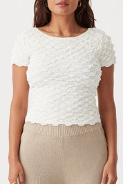 Mila Cap Reversible Sleeve Tee - Cream