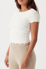 Mila Cap Reversible Sleeve Tee - Cream