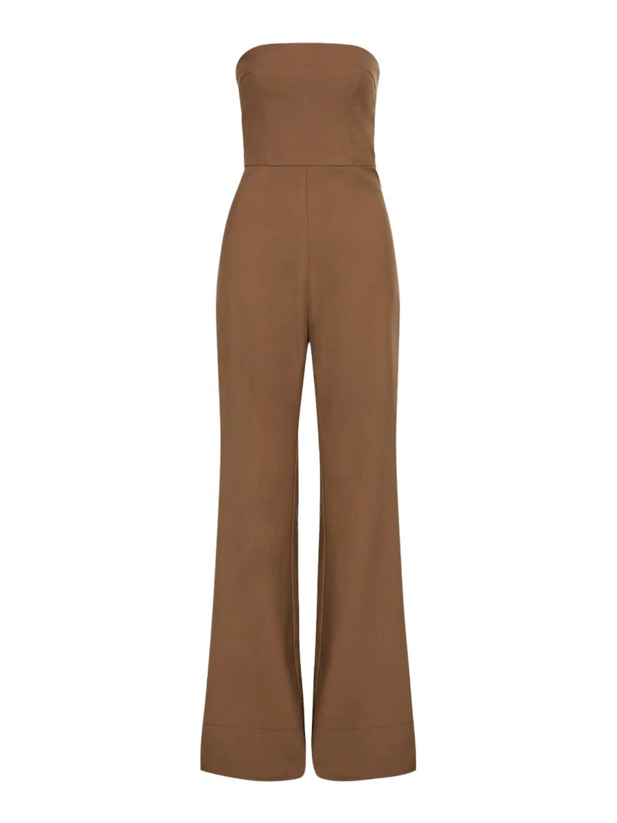 Tailored Wool Jumpsuit Truffle