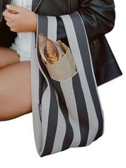 Liburan XS Striped Tote Bag Clay/Oak