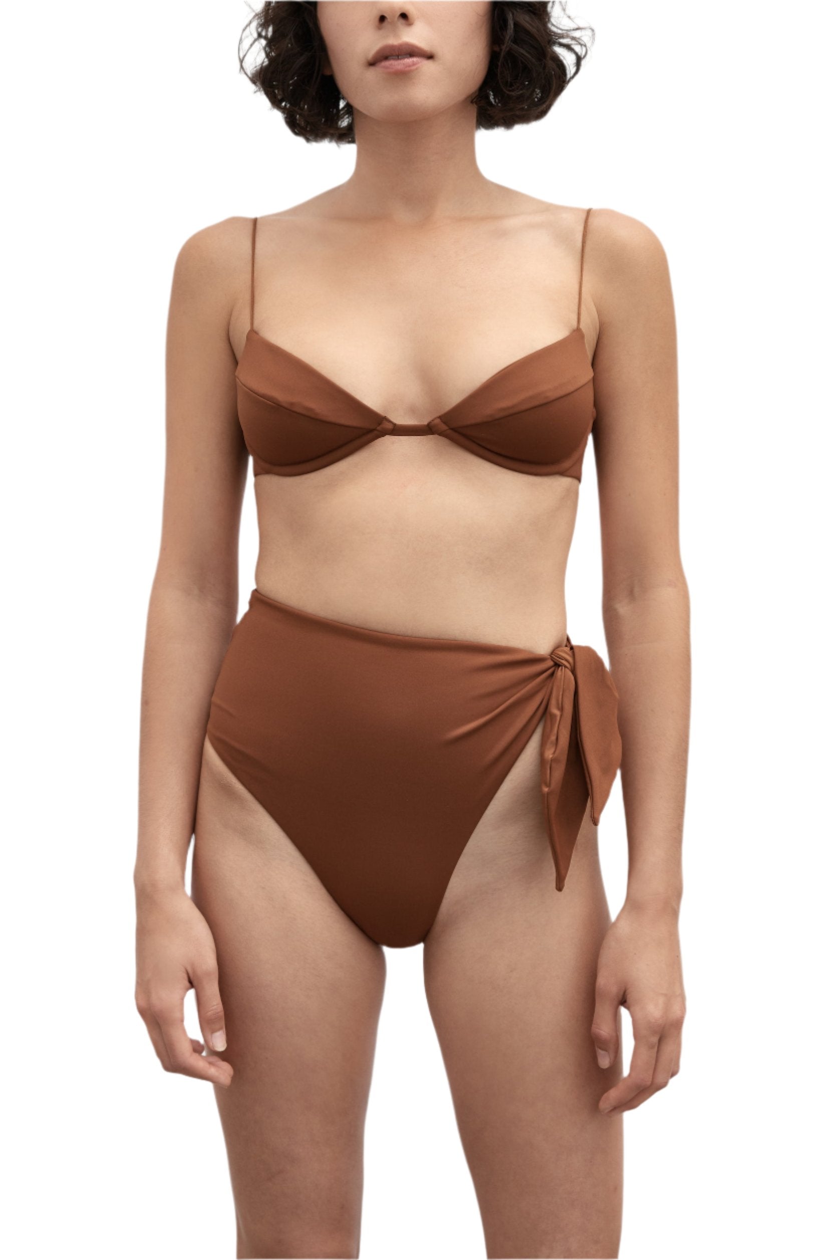 Fine Strap Almond Top | Truffle