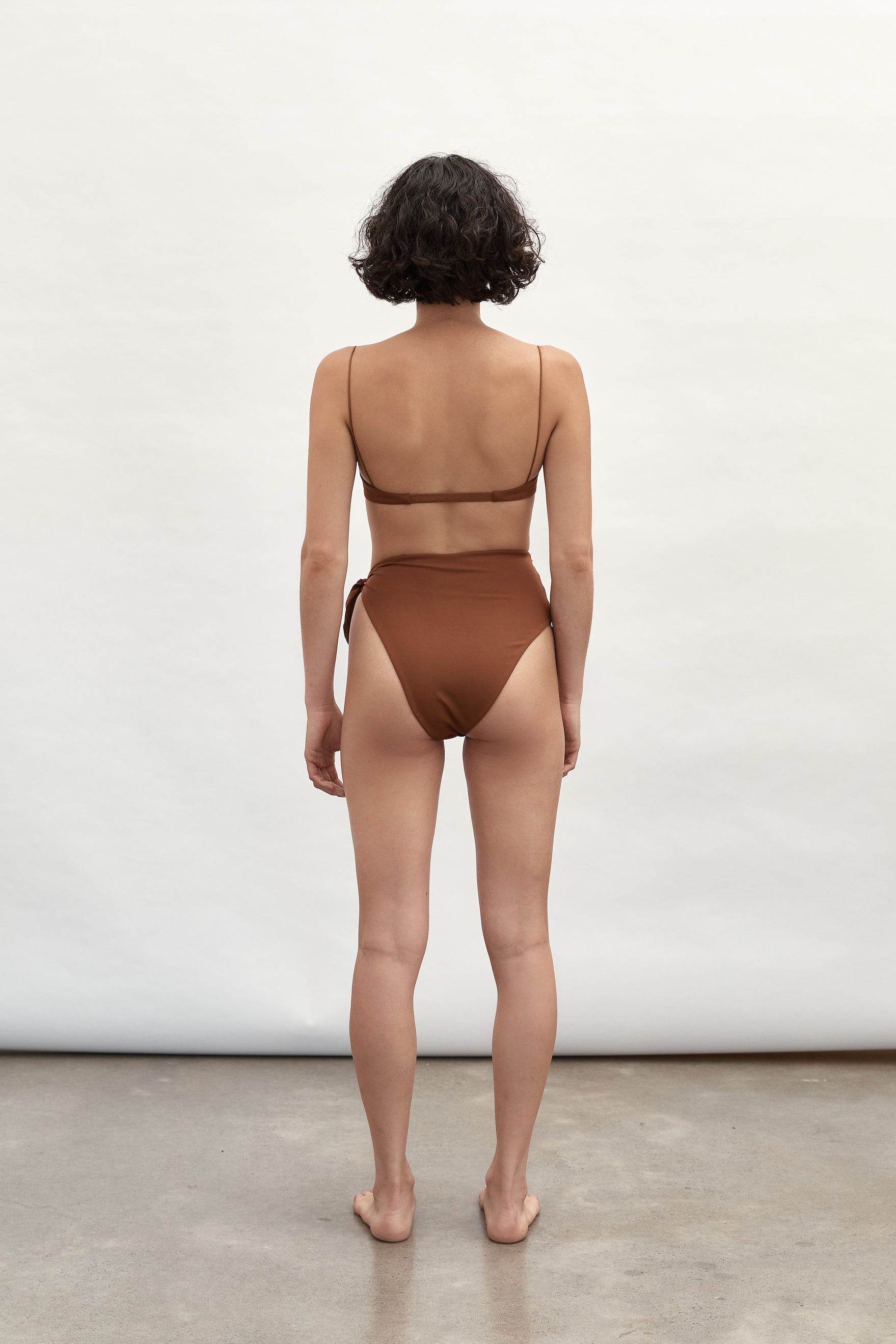 Fine Strap Almond Top | Truffle