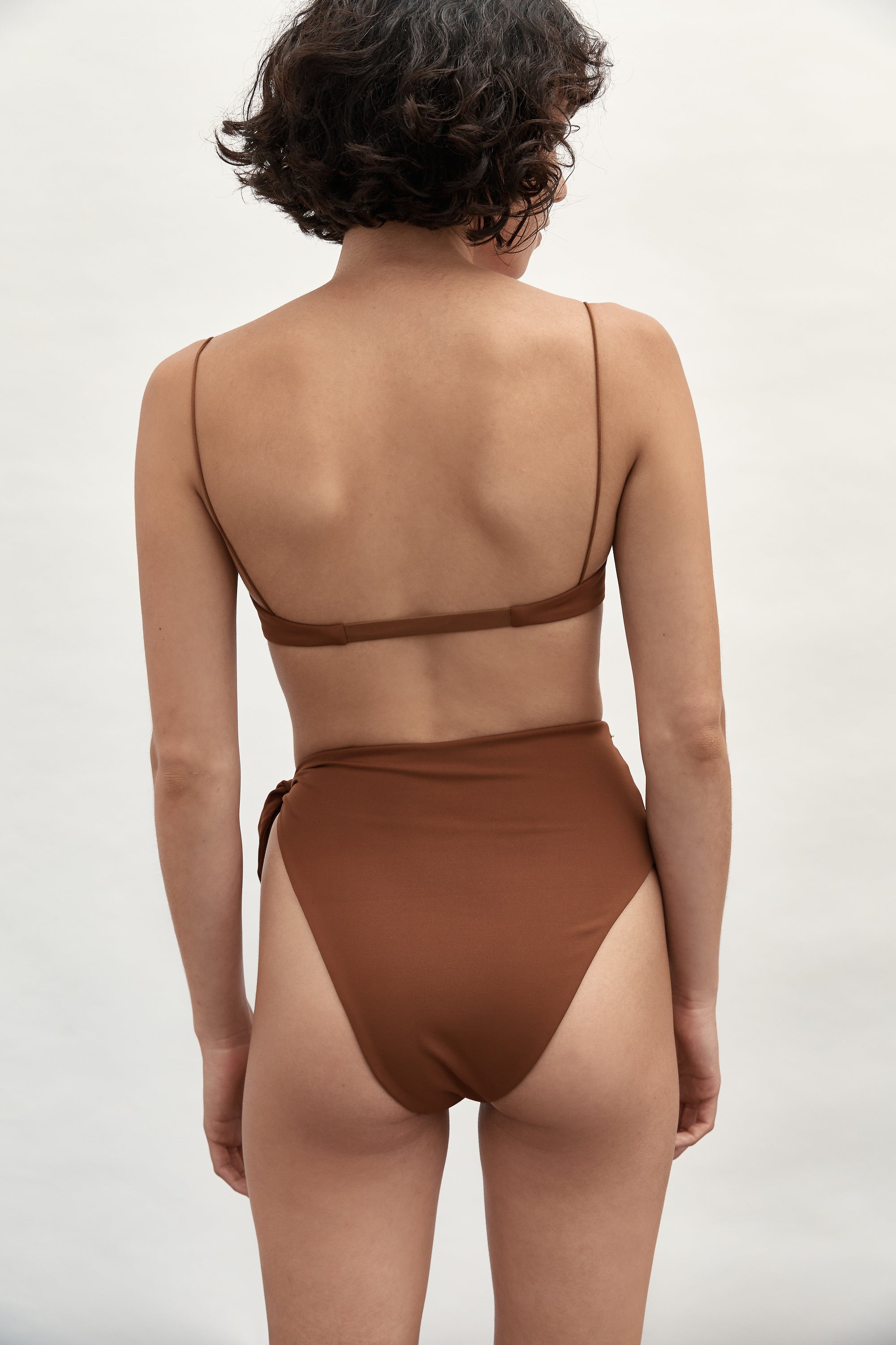 Fine Strap Almond Top | Truffle