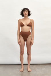 Fine Strap Triangle Top | Truffle
