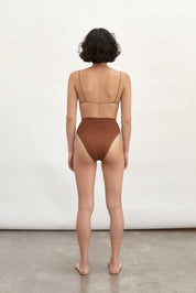 Fine Strap Triangle Top | Truffle
