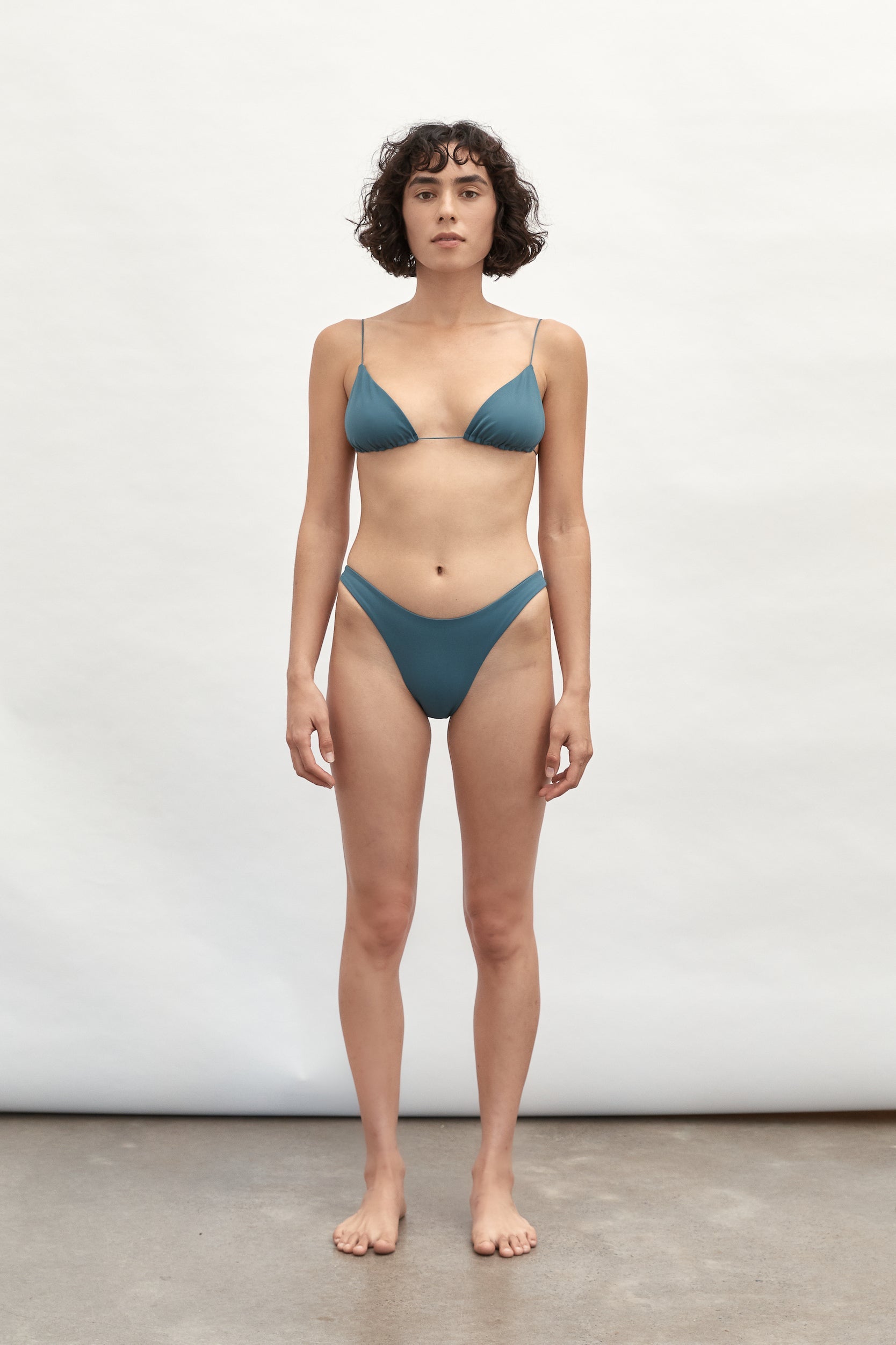 Fine Strap Triangle Top | Midnight Blue