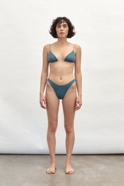 Fine Strap Triangle Top | Midnight Blue