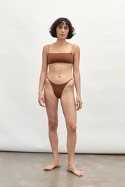Fine Strap Bandeau Top | Truffle