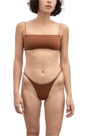 Fine Strap Bandeau Top | Truffle