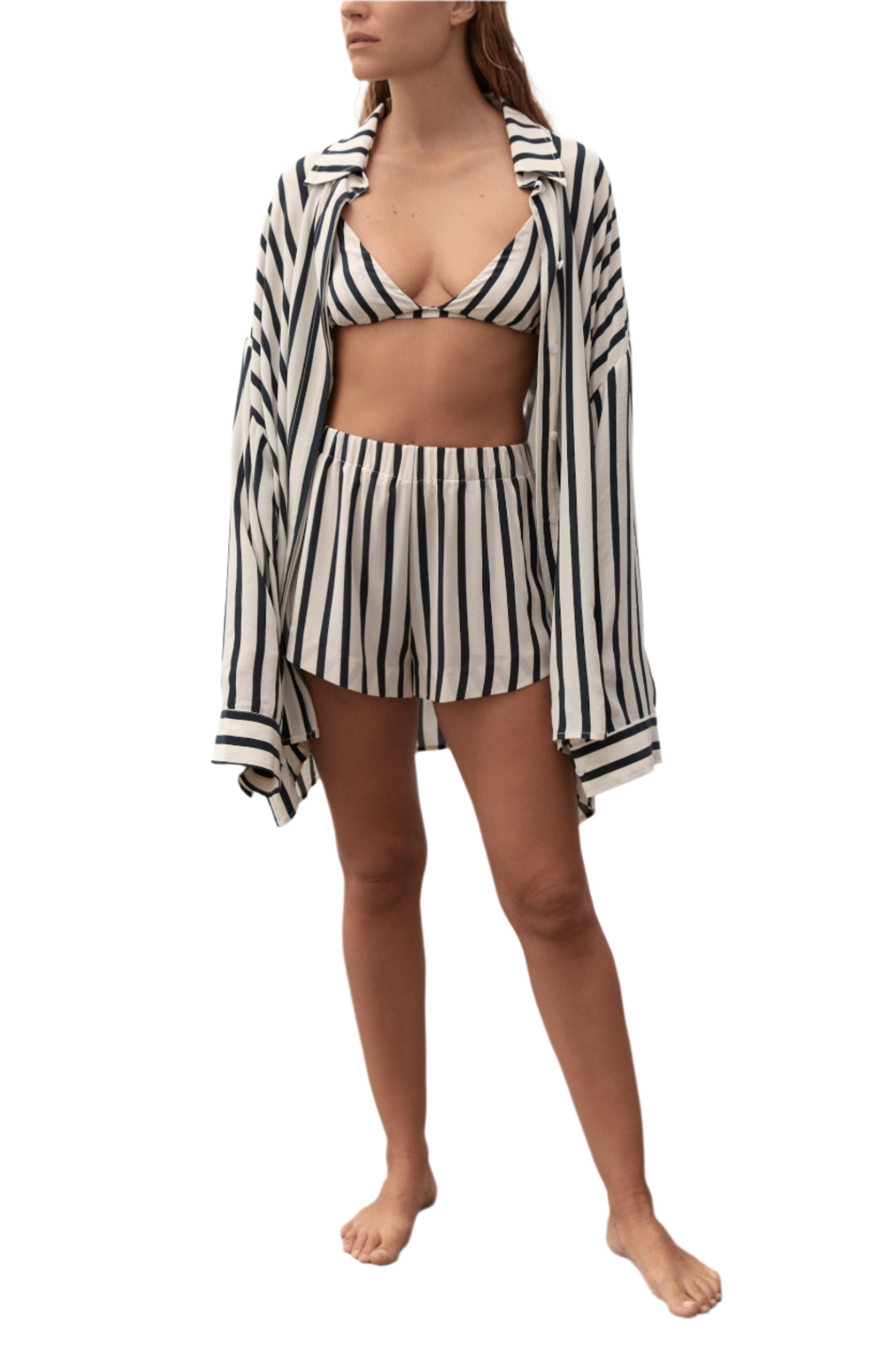Jacques Silk Bra | Ecru & Black