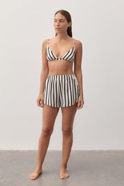 Jacques Silk Bra | Ecru & Black